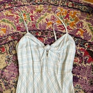 Abercrombie and Fitch Blue and white patterned midi length dress